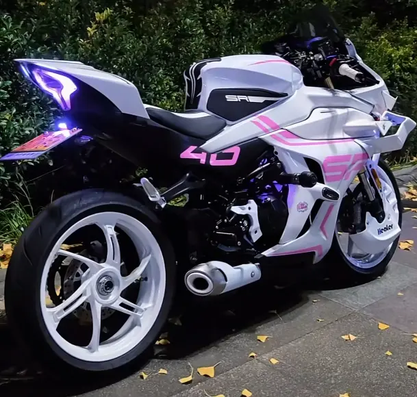 Fully customized motorcycle after complete modification, photographed in daylight