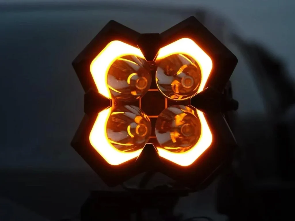 Close-up of a Leding LED spotlight showing the lens and housing details.