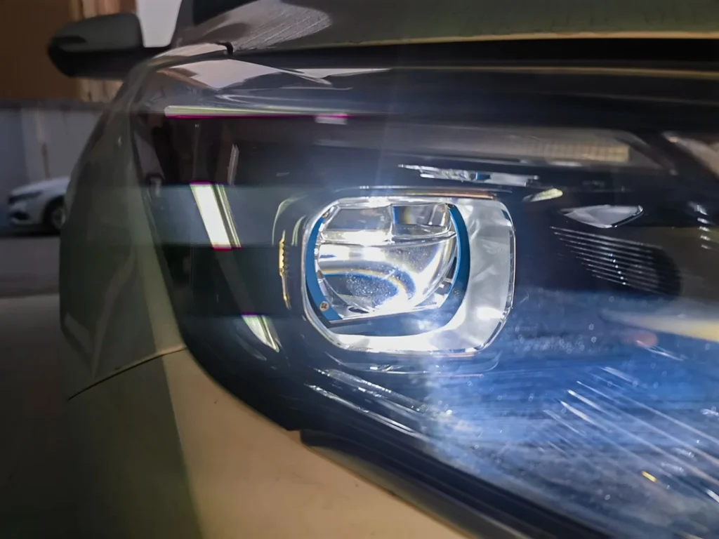Close-up of a car with upgraded projector headlights — are projector headlights worth it?