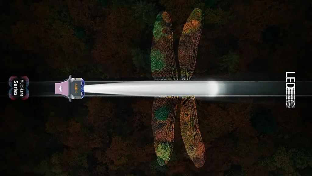 Compound-eye inspired lens array headlight design for projector headlights optics