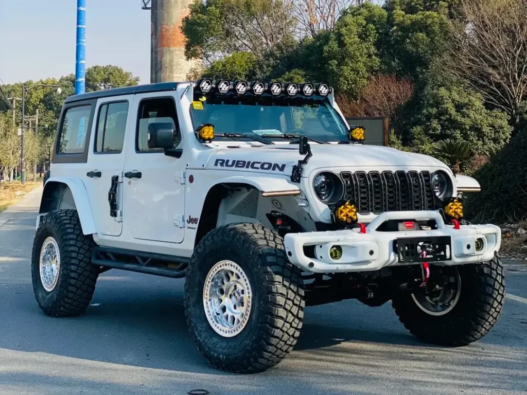 2024 Jeep Wrangler JL Rubicon fitted with LED car spotlights