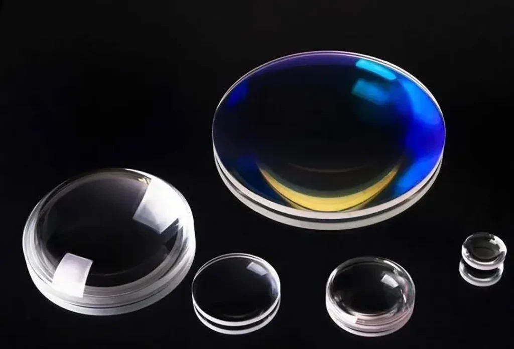 Silicone-based lens materials and polymer samples used in projector optics for projector headlights