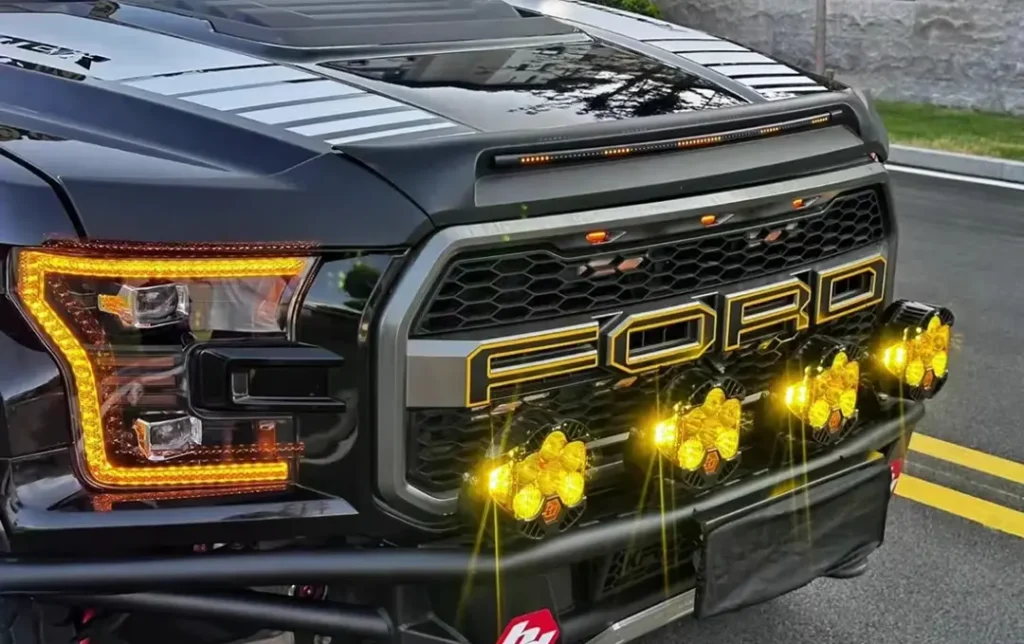 Ford Raptor front grille with LED marker lights