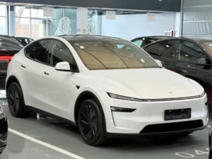 سيارة تسلا جديدة بدون مصابيح ضباب وإضاءة LED مدمجة في المصابيح الأمامية