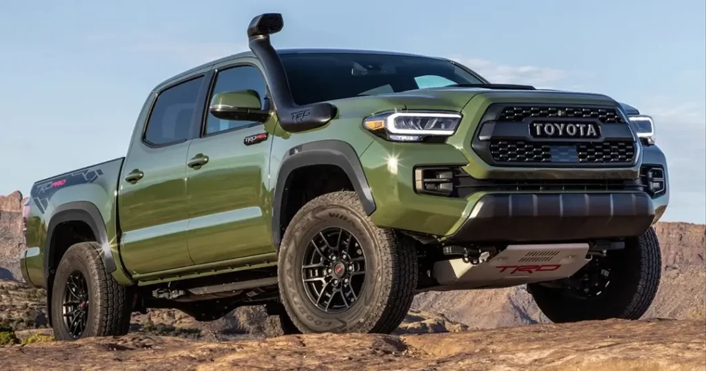 Toyota Tacoma off-road with LED grille lights
