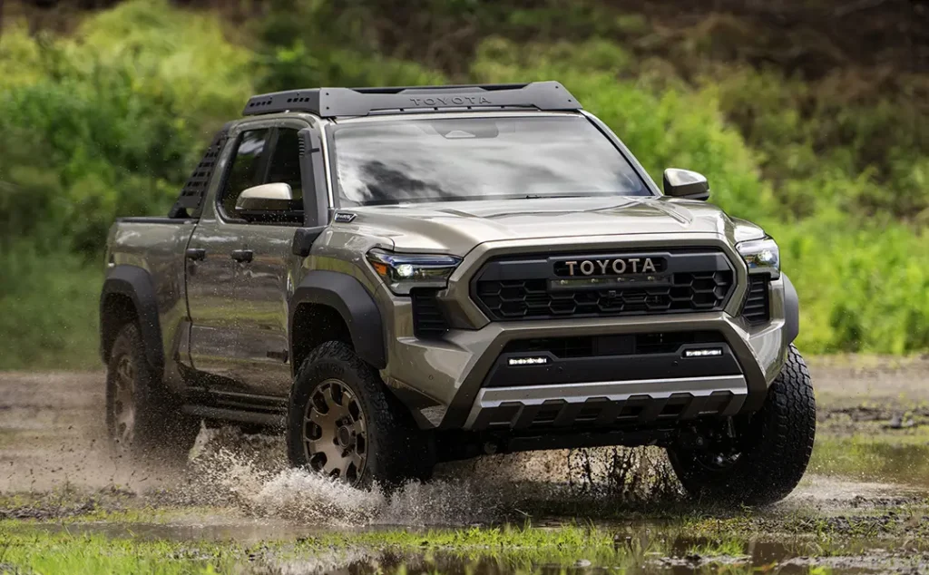 Toyota Tacoma water crossing with LED grille lights